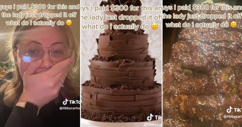 Mujer paga 300 dólares por un pastel de chocolate y el resultado fue horrible