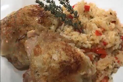 Recetas: ¿Cómo preparar arroz con pollo al sartén?