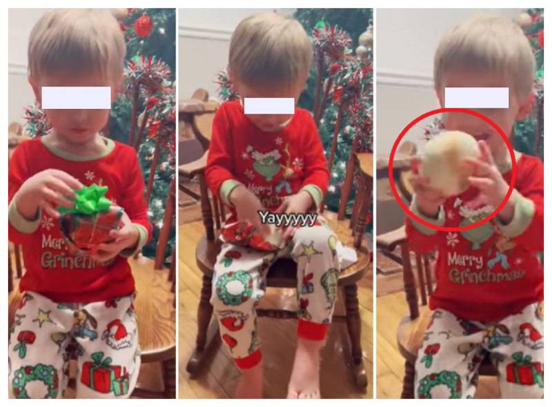 El menor se emocionó por su regalo navideño. (Especial)